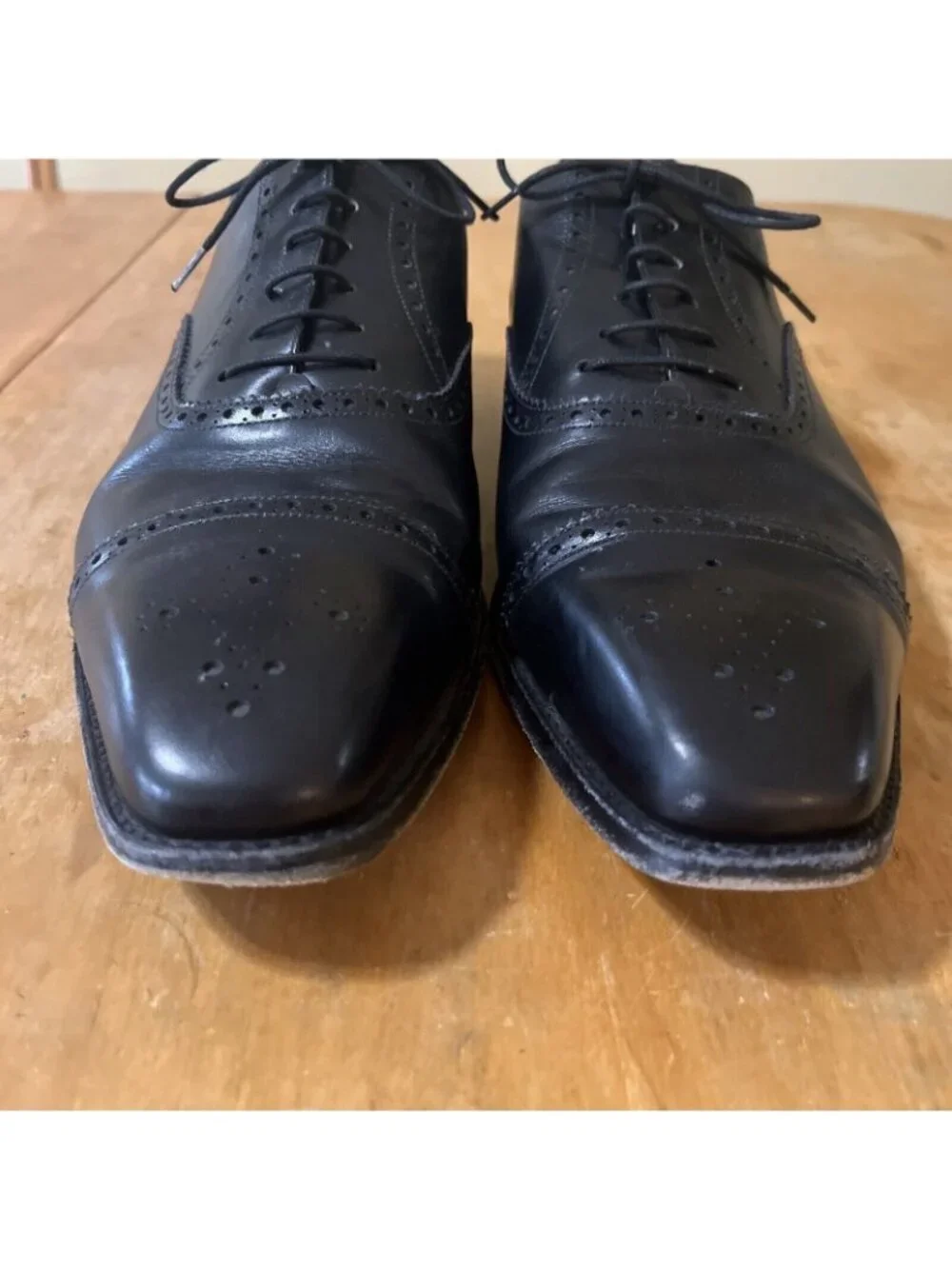 j Fitzpatrick Black Calf Leather Windermere Oxfords Mens Sz 12 E